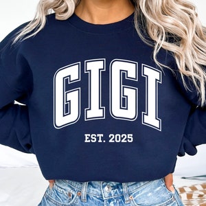 Gigi Est. 2025 Svg, cadeau voor Gigi, zwangerschap aankondiging Svg, Cricut gesneden bestand silhouet, Svg Png Eps