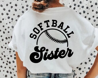 Softball Sister Svg, Softball Sister Shirt Svg, Softball Sis Svg, Sports Svg, Softball Iron On Png, Cricut Cut File, Sublimation