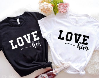 Love Him and Love Her Couple Shirt Svg, Lover Svg, Valentine's Day, Cricut Files, Svg Png Eps