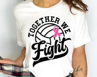 Insieme combattiamo Svg, Pallavolo Cancer Svg, Cancro al seno Svg, Combattiamo il cancro Svg, Cancro Svg, Cricut, Sublimazione, Svg Png Eps