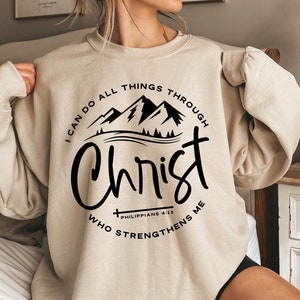 Posso fazer todas as coisas em Cristo que me fortalece Svg, Filipenses 4:13 Svg, Versículo da Bíblia Svg, Escritura Svg, Cricut, Sublimação Png