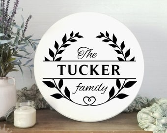Last Name Wreath SVG, Wreath Monogram Svg, Eps, Png, Family Last Name Svg, Wreath Frame Svg, Family Sign Cut File Cricut Silhouette