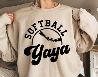 Softbol Yaya Svg, Softbol Yaya Camisa Hierro En Png, Familia de Softbol Svg, Archivo de Corte Cricut, Sublimación Png, Silueta