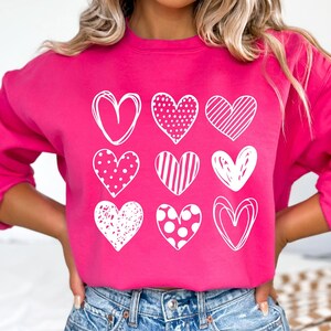 Valentinstag Neun Herzen SVG, Valentinstag Shirt Png, Doodle Herz SVG, Be Mine SVG, Valentinstag Clipart, süße Liebe Thema SVG, Cricut Cut Datei