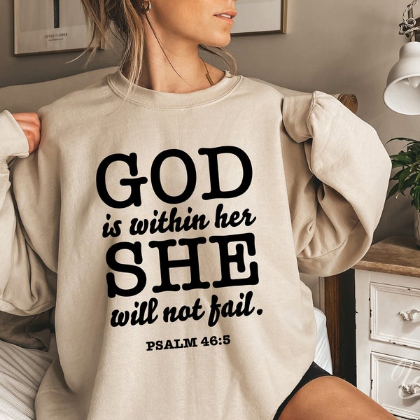 God is Within Her She Will Not Fail Svg, Inspirational Quote Svg, God is Working Svg, Christian Svg, Faith Inspired Svg Png Eps, Cut File
