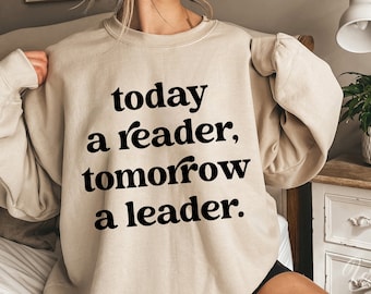 Today a Reader Tomorrow a Leader Svg, Book Lover Svg, Library Svg, Reading Quote Svg Png Eps, Cricut Cut File, Sublimation