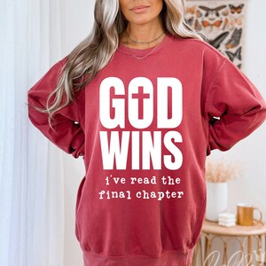 Dieu gagne, j'ai lu le chapitre final Svg, Svg religieux, Svg chrétien, verset de la Bible Svg, Svg foi, fichier de coupe Cricut, Sublimation Png