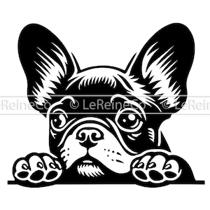 Peeking Bulldog Clipart, French Bulldog Logo Svg Files for Cricut, Vector Image, Svg Png Eps Dxf, Frenchie Clipart, Sublimation, Silhouette