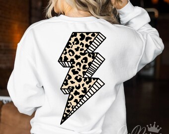Leopard Lightning Bolt Svg, Leopard Print Thunder, Cheetah Lightning, Leopard Flash, Cut File Cricut, Silhouette