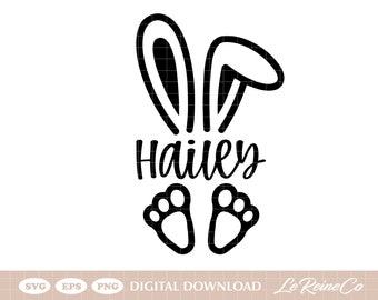 Bunny Name Frame SVG: Easter Cricut Silhouette (Digital Download)