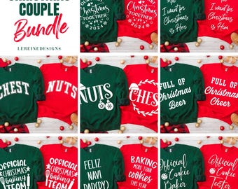 Christmas Couple Svg Bundle, Matching Shirts Svg, Xmas Svg, Christmas Party Svg, Funny Christmas Matching Svg, Cricut, Sublimation Png
