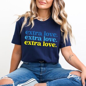 Extra Love SVG, Sindrome di Down Svg, Blu Giallo Png, Consapevolezza dei cromosomi Cricut Svg, Inclusione dell'autismo Sublimazione Png, Bisogni speciali Svg