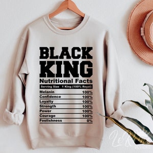 Black King valeur nutritive, Svg afro-américain, Svg mélanine, Svg homme noir, Étiquette nutritionnelle, Cricut, Silhouette, Svg Png Eps