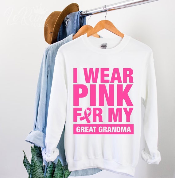 I Wear Pink for My Great Grandma Svg, Breast Cancer