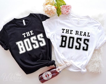 The Boss & The Real Boss Matching Couple SVG, Funny His and Hers (Digital File)