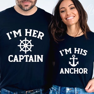 Eu sou o capitão dela, eu sou a âncora dele Svg, Casais Combinando Svg, Cruzeiro Náutico, Casal Romântico Svg, Marido Esposa, Ele e Ela, Svg Png