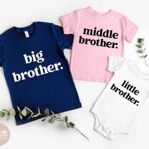 Irmãos Svg, Big Brother, Irmão do Meio, Irmãozinho, Anúncio de Bebê Svg, Arquivo Cortado Cricut e Silhueta, Download Instantâneo