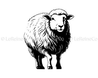 Lamb Sheep Vector Cut File, Farm Animal Clipart (svg, png, eps, dxf)