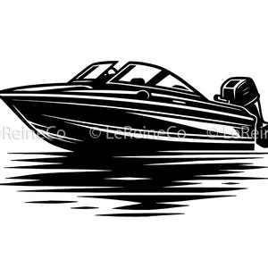 Speed Boat Clipart, Yacht Svg, Motor Boat Svg, Speed Boat Vector, Speed Boat Files for Cricut, Cut Files For Silhouette, Png, Dxf