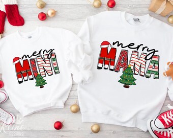Merry Mama & Merry Mini Bundle PNG, Noël Png, Merry Mama tendance et joyeux mini sublimation, Noël en famille Png, Noël en famille