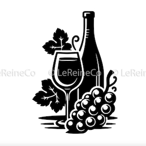 Wine with Grapes Svg, Winery Clipart, Vineyard Sublimation Png, Wine Glass Cricut File, Grape Design Svg, Winery Art, Wine Lover Svg
