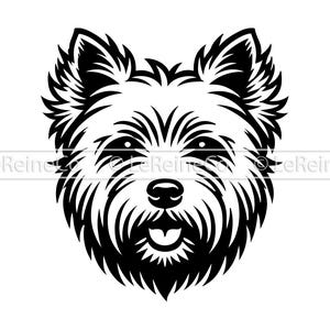 West Highland White Terrier hond Svg Png Eps Dxf, Westie vector gesneden bestand, Westie gezicht, vector grafische gesneden bestand illustraties, silhouet