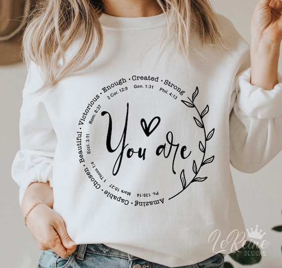 Inspirational Bible Verse SVG: You Are Enough, Cricut Silhouette Cut File (Digital Download)