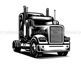 Semi Truck Svg, Truck Driver Clipart, Trucker Svg, Semi Truck Trailer Svg, Semi Truck Png, Semi Truck Vector, Semi Truck Cut File, Eps Dxf