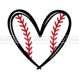 Coeur de baseball Svg Png, vecteur de coeur de point de baseball, baseball maman Cricut Svg, Png pour sublimation jour de match, sport Clipart Svg