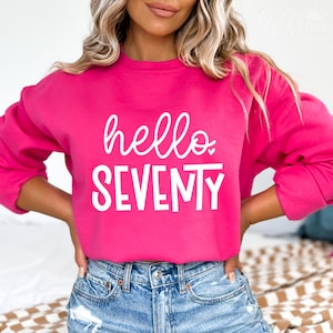 Olá Setenta Svg, 70º Aniversário Svg, Camisa de Aniversário Svg, Feliz Aniversário Svg, 70 Aniversário Svg, 70º Svg, Arquivos Svg para Cricut, Svg Png Eps