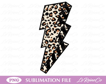 Leopard Lightning Bolt PNG, Leopard PNG, Sublimeringsfil, Gepard, Leopard, Sublimering