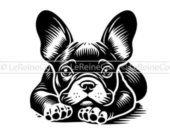 フレンチブルドッグ SVG、PNG、カッティングデジタルファイル