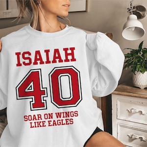 Isaiah 40 Svg, Soar on Wings Like Eagles Bible Verse Svg, Christian Varsity Shirt Svg, Religious Scripture Svg Png, Faith Svg, Sublimation