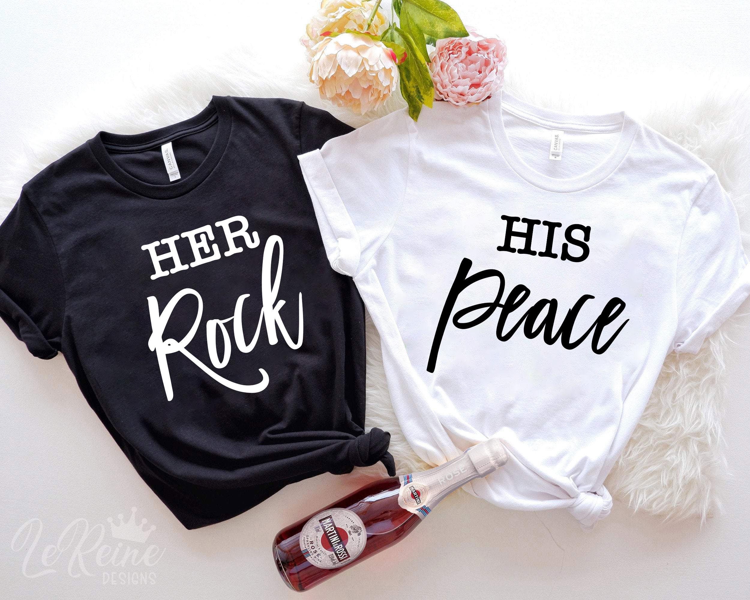 Her Rock His Peace Couples T Shirt Her Rock His Peace Couples T Shirt