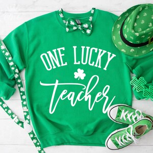 One Lucky Teacher Svg, St Patricks Day Svg, St Patrick&#39;s Day Teacher Shirt Svg, St Pattys School Svg,Png, Eps, Cricut