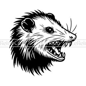 Tête d'opossum Svg, clipart opossum, opossum couper fichier Cricut, clipart opossum, raton laveur Svg Png Eps Dxf, Cricut, Silhouette, graveur laser