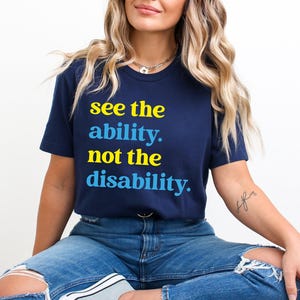 Vea la capacidad, no la discapacidad (SVG), Síndrome de Down (SVG), Conciencia (SVG), Sublimación de necesidades especiales (SVG), Inclusión (Azul y Amarillo)