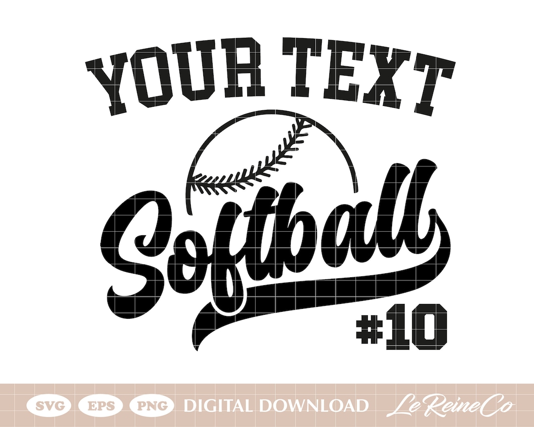 Custom Softball Text Logo Svg, Custom Softball Name, Softball Shirt Png
