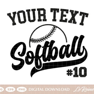 Custom Softball Text Logo Svg, Custom Softball Name, Softball Shirt Png, Cricut Cut Files
