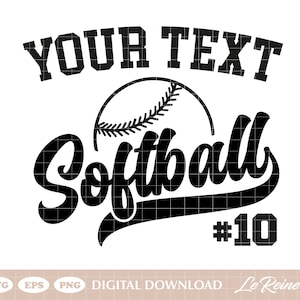 Custom Softball Text Logo Svg, Custom Softball Name, Softball Shirt Png, Cricut Cut Files