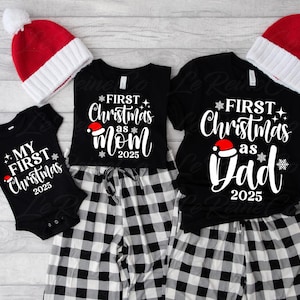 Eerste kerst 2025 familie bijpassende Svg bundel, eerste kerst als mama en papa, mijn eerste kerst, kerst familie Svg, Cricut, sublimatie png