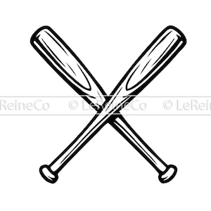 Skrzyżowane Kije Baseballowe Svg Png, Plik Cięcia Cricut Drużyny Trenerów Baseballowych, Minimalistyczny Projekt Sportowy, Wektor, Eps, Wydruk Sublimacyjny Png