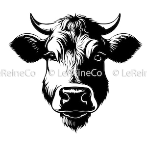Cow Vector, Cow Clipart Png, Iron on Vinyl Laser Engraving, Farm Animal Png, Cow Graphic, Cow Cricut, Svg Png Eps Dxf, Cow Image