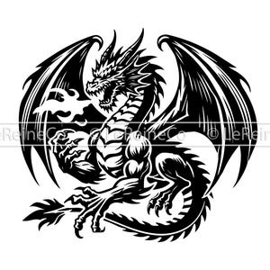 Dragon SVG, Dragon Clipart, Dragon Vector Image, Dragon PNG, Dragon Silhouette, Dragon Logo Svg, Dragon Fantasy Svg Png Eps Dxf, Sublimation