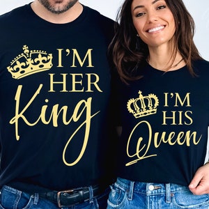 Pacote Rei e Rainha Svg, Sua Rainha Svg, Seu Rei Svg, Aniversário Svg, Camisas de Casal Svg, Marido e Mulher Png Eps, Cricut, Sublimação