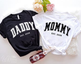 Mama Papa Est. 2026 Bundle, neue Mama, neuer Papa SVG, Schwangerschaftsankündigung, Cricut Cut Datei Silhouette, SVG, Png, Eps