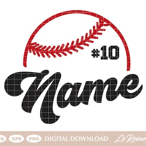 Aangepaste honkbalnaam Svg, honkbal, softbal, T-Ball, honkbalshirt Svg, naam honkbalspeler, Cricut Cut-bestanden, sublimatie, Svg Png Eps