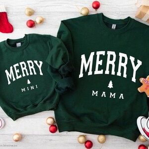 Merry Mama y Mini SVG PNG EPS, Merry Mama, Christmas Shirt Svg, Christmas Family Svg, Mommy and Me Svg, Mama Claus Svg, Cricut
