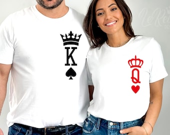 King and Queen Svg, Queen of Hearts & King of Spades Svg, Playing Cards Svg, King Queen Svg, King Crown Svg, Couple Svg Png Eps, Cricut