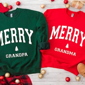 Joyeux grand-père et grand-mère SVG PNG EPS, Joyeux grand-père, Joyeux grand-mère, Chemise de Noël SVG, Famille de Noël SVG, SVG Cut File Cricut, Png
